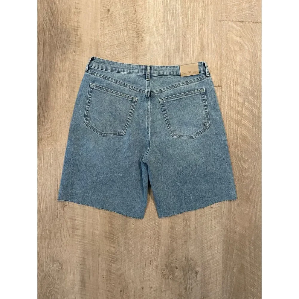 Seven7 long baggy cut off denim shorts, size 14